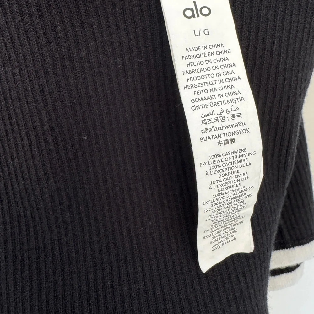 ALO Yoga Black Mini Dress with White Trim